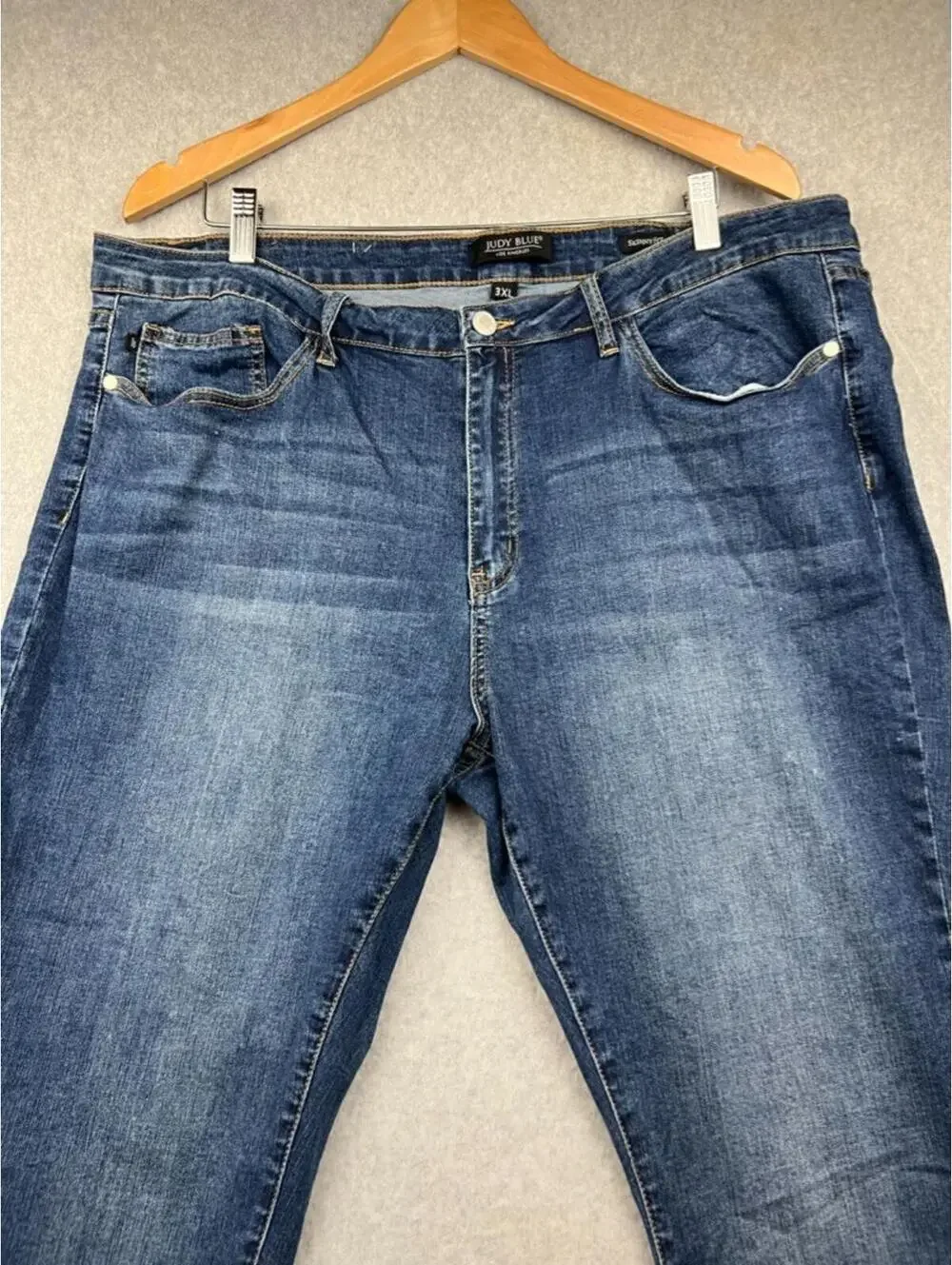 Judy Blue Cropped Fit Frayed Hem Jeans High Rise Stretch Womens Plus Size 3XL